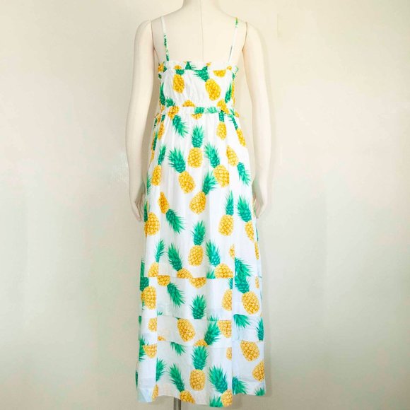 NWT J. Crew Pineapple Square Neck Ruffle Maxi Dress size 8 - Picture 2 of 10